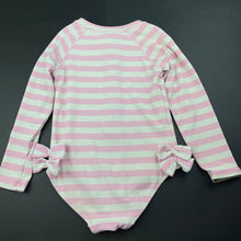 Load image into Gallery viewer, Girls Wave Zone, pink &amp; white long sleeve swim one-piece, GUC, size 5,  