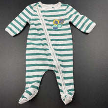 Load image into Gallery viewer, Boys Sprout, striped zip coverall / romper, EUC, size 0000,  