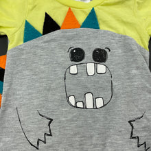 Load image into Gallery viewer, Boys Baby Baby, grey &amp; yellow romper, monster, FUC, size 00,  