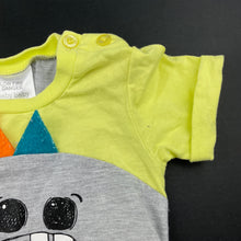 Load image into Gallery viewer, Boys Baby Baby, grey &amp; yellow romper, monster, FUC, size 00,  