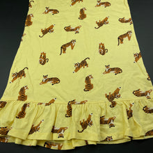 Load image into Gallery viewer, Girls Mango, yellow cotton casual dress, tigers, EUC, size 10, L: 68cm
