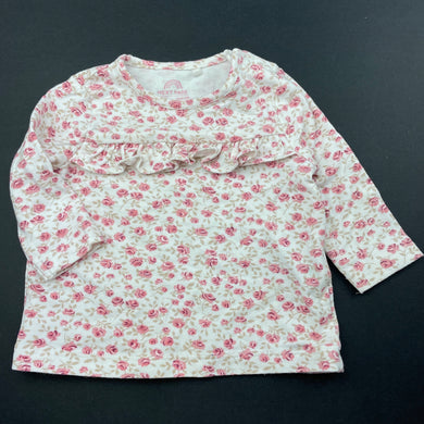 Girls Next, stretchy floral long sleeve top, EUC, size 0000,  