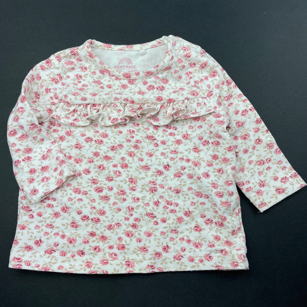 Girls Next, stretchy floral long sleeve top, EUC, size 0000,  