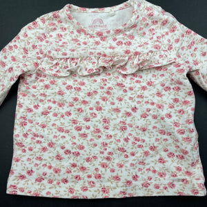 Girls Next, stretchy floral long sleeve top, EUC, size 0000,  