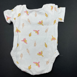 Girls Anko, cotton bodysuit / romper, birds, FUC, size 0000,  