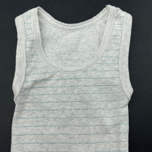 unisex Anko, grey & blue cotton singlet top, EUC, size 0000,  