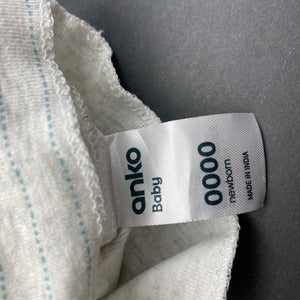 unisex Anko, grey & blue cotton singlet top, EUC, size 0000,  