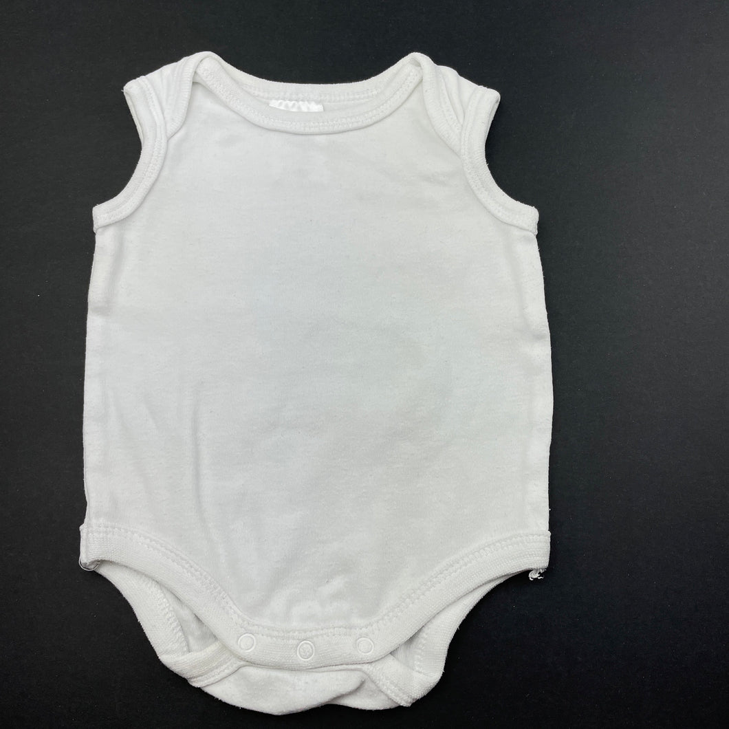unisex Target, white cotton bodysuit / romper, FUC, size 0000,  