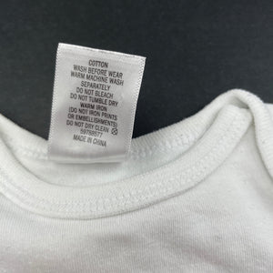 unisex Target, white cotton bodysuit / romper, FUC, size 0000,  