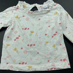 Girls Anko, floral cotton long sleeve top, FUC, size 00,  