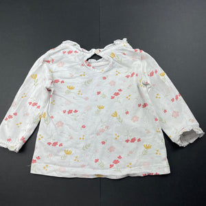 Girls Anko, floral cotton long sleeve top, FUC, size 00,  