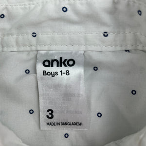 Boys Anko, lightweight cotton short sleeve shirt, EUC, size 3,  