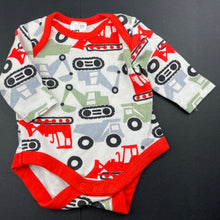 Load image into Gallery viewer, Boys Baby Berry, soft cotton bodysuit / romper, diggers, EUC, size 0000,  