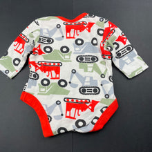 Load image into Gallery viewer, Boys Baby Berry, soft cotton bodysuit / romper, diggers, EUC, size 0000,  