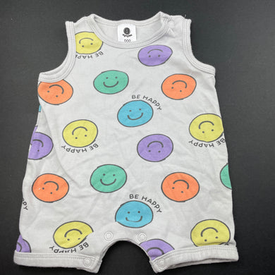 unisex Dymples, grey cotton romper, GUC, size 000,  
