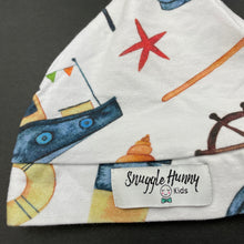 Load image into Gallery viewer, Boys Snuggle Hunny, lightweight hat / beanie, boats, EUC, size 0000,  