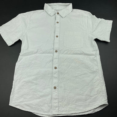 Boys Target, light grey linen / cotton short sleeve shirt, EUC, size 12,  