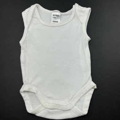 unisex Anko, white cotton singletsuit / romper, EUC, size 0000,  