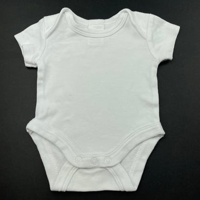 unisex Baby Berry, white cotton bodysuit / romper, EUC, size 00000,  