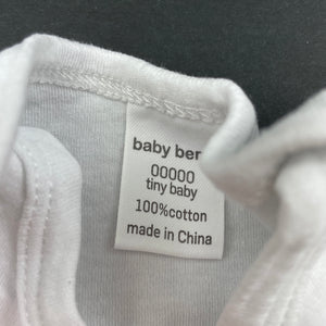 unisex Baby Berry, white cotton bodysuit / romper, EUC, size 00000,  