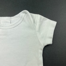 Load image into Gallery viewer, unisex Baby Berry, white cotton bodysuit / romper, EUC, size 00000,  