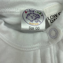 Load image into Gallery viewer, unisex a-kid-na, white cotton zip romper, GUC, size 00,  