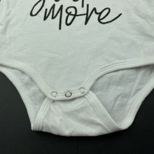 Load image into Gallery viewer, unisex Higgledee, white cotton bodysuit / romper, GUC, size 00,  