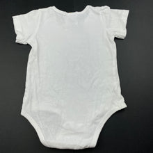 Load image into Gallery viewer, unisex Higgledee, white cotton bodysuit / romper, GUC, size 00,  