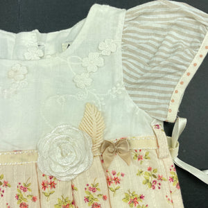 Girls Arthue Ave, vintage inspired lined floral cotton romper, NEW, size 0,  