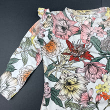 Load image into Gallery viewer, Girls Snuggle Hunny, floral organic cotton blend romper / growsuit, EUC, size 0000,  