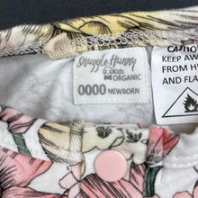 Load image into Gallery viewer, Girls Snuggle Hunny, floral organic cotton blend romper / growsuit, EUC, size 0000,  