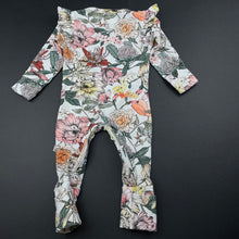 Load image into Gallery viewer, Girls Snuggle Hunny, floral organic cotton blend romper / growsuit, EUC, size 0000,  