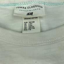 Load image into Gallery viewer, Boys H&amp;M, organic cotton t-shirt / top, shark, light marks, FUC, size 7-8,  