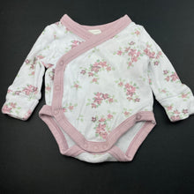 Load image into Gallery viewer, Girls Baby Berry, floral organic cotton bodysuit / romper, GUC, size 0000,  