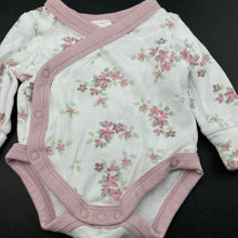Load image into Gallery viewer, Girls Baby Berry, floral organic cotton bodysuit / romper, GUC, size 0000,  