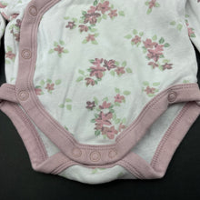 Load image into Gallery viewer, Girls Baby Berry, floral organic cotton bodysuit / romper, GUC, size 0000,  