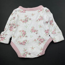 Load image into Gallery viewer, Girls Baby Berry, floral organic cotton bodysuit / romper, GUC, size 0000,  