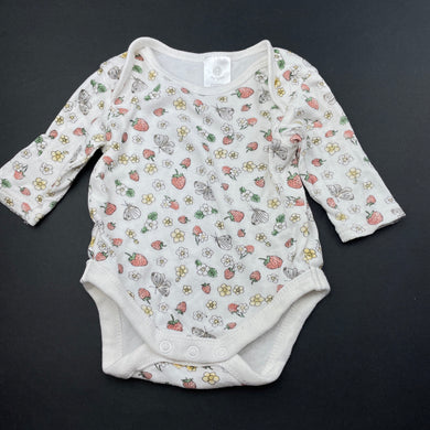 Girls Dymples, cotton bodysuit / romper, strawberries, GUC, size 0000,  