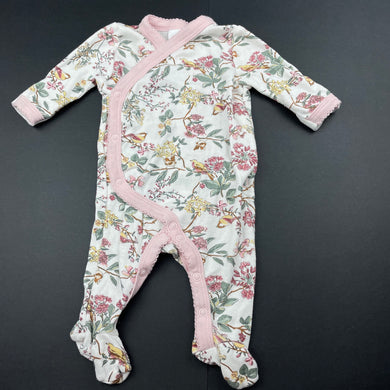 Girls Dymples, floral cotton coverall / romper, EUC, size 0000,  