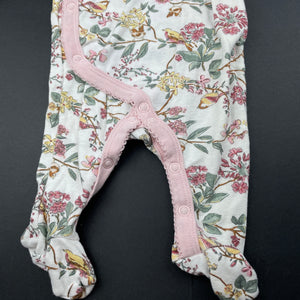 Girls Dymples, floral cotton coverall / romper, EUC, size 0000,  
