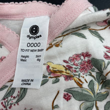 Load image into Gallery viewer, Girls Dymples, floral cotton coverall / romper, EUC, size 0000,  