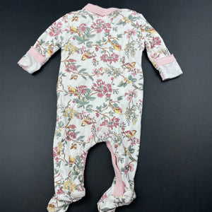Girls Dymples, floral cotton coverall / romper, EUC, size 0000,  