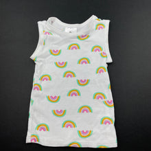 Load image into Gallery viewer, Girls Target, cotton singlet top, rainbows, EUC, size 0000,  
