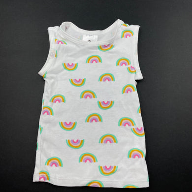 Girls Target, cotton singlet top, rainbows, EUC, size 0000,  