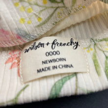 Load image into Gallery viewer, Girls Wilson &amp; Frenchy, ribbed floral organic cotton blend hat, EUC, size 0000,  