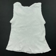Load image into Gallery viewer, unisex 4 Baby, white ribbed cotton singlet top, EUC, size 0000,  