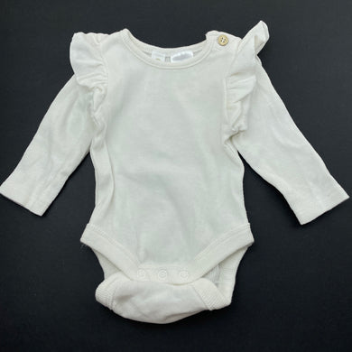 Girls Dymples, ribbed ruffle bodysuit / romper, FUC, size 0000,  