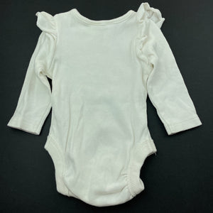 Girls Dymples, ribbed ruffle bodysuit / romper, FUC, size 0000,  