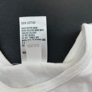 unisex Anko, white cotton bodysuit / romper, FUC, size 00,  