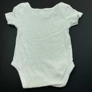 unisex Anko, white cotton bodysuit / romper, FUC, size 00,  